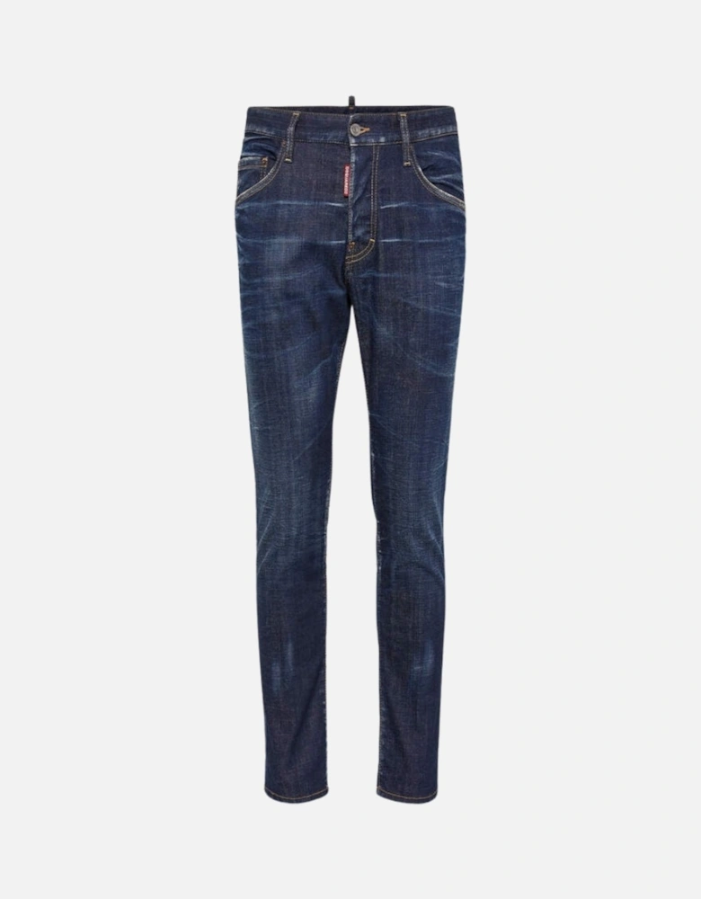 Dark Navy Blue Clean Wash Skater Jeans