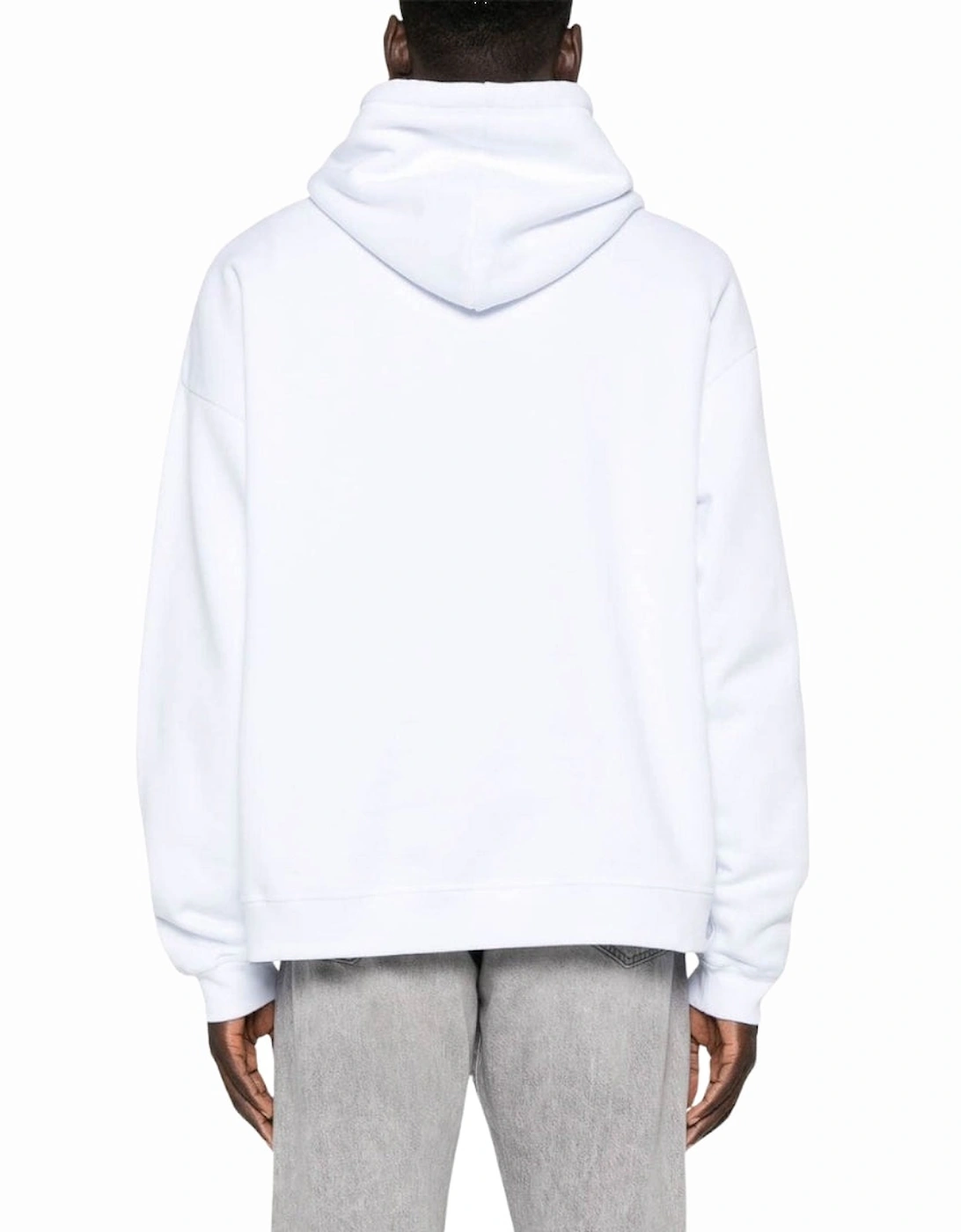 White Hoodie Black Icon Logo