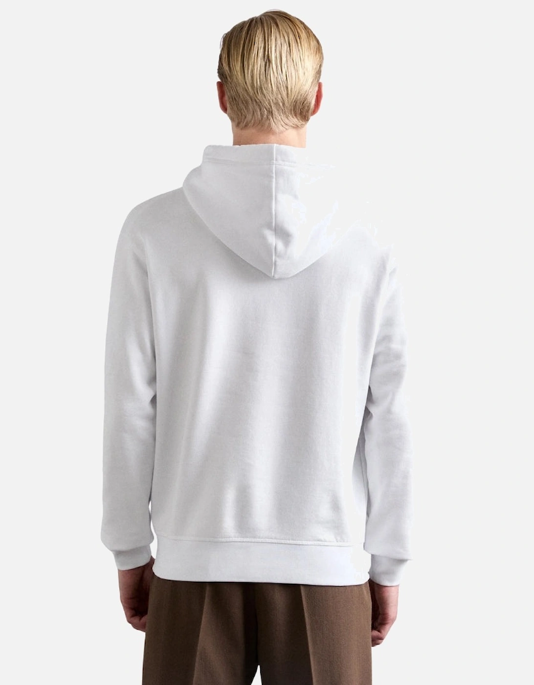 White Hoodie Large Black Icon Logo