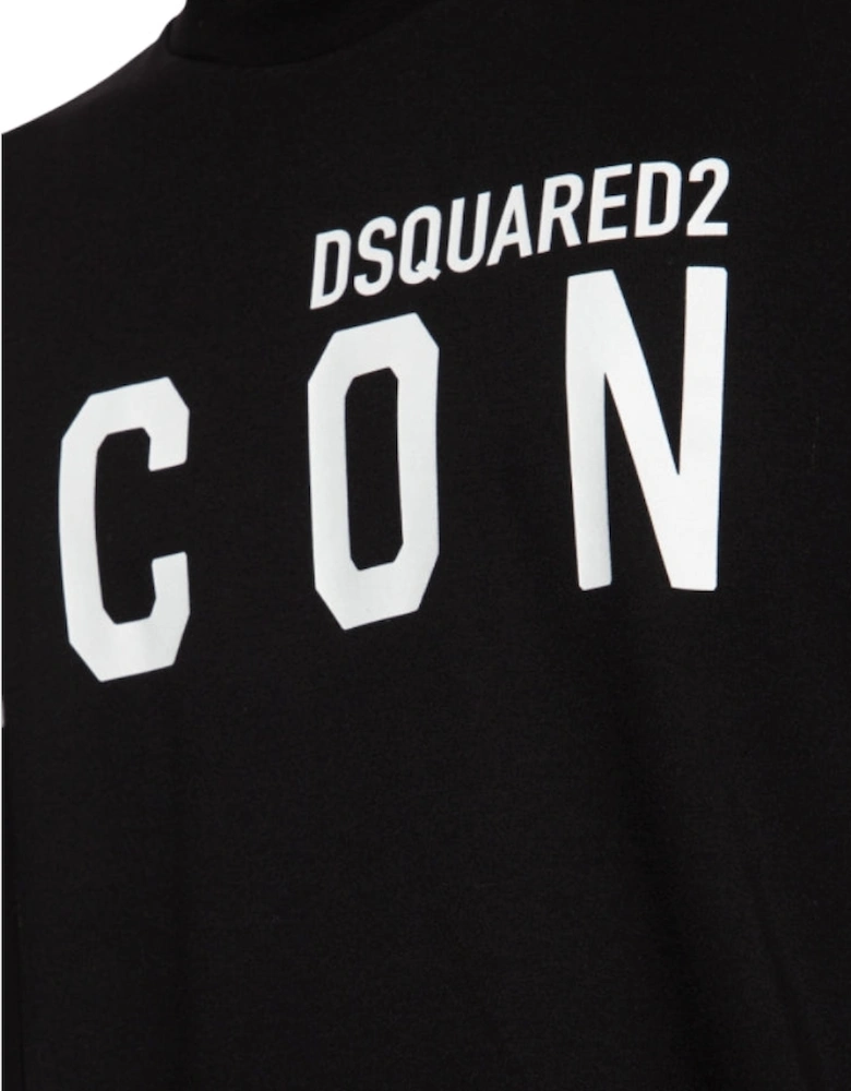 Black T-shirt White Large Icon Logo