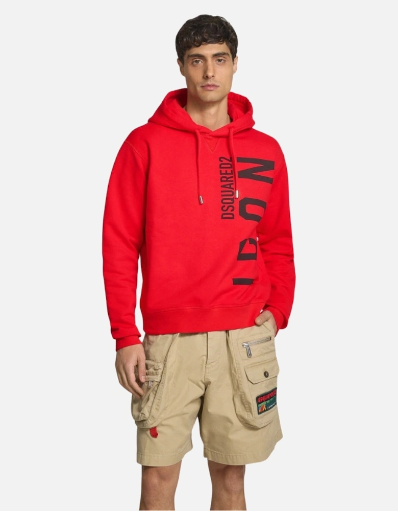 Red Hoodie Large Black Icon Logo