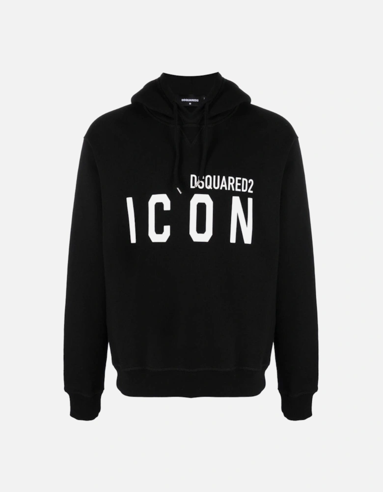 Black Hoodie Large White Icon Logo