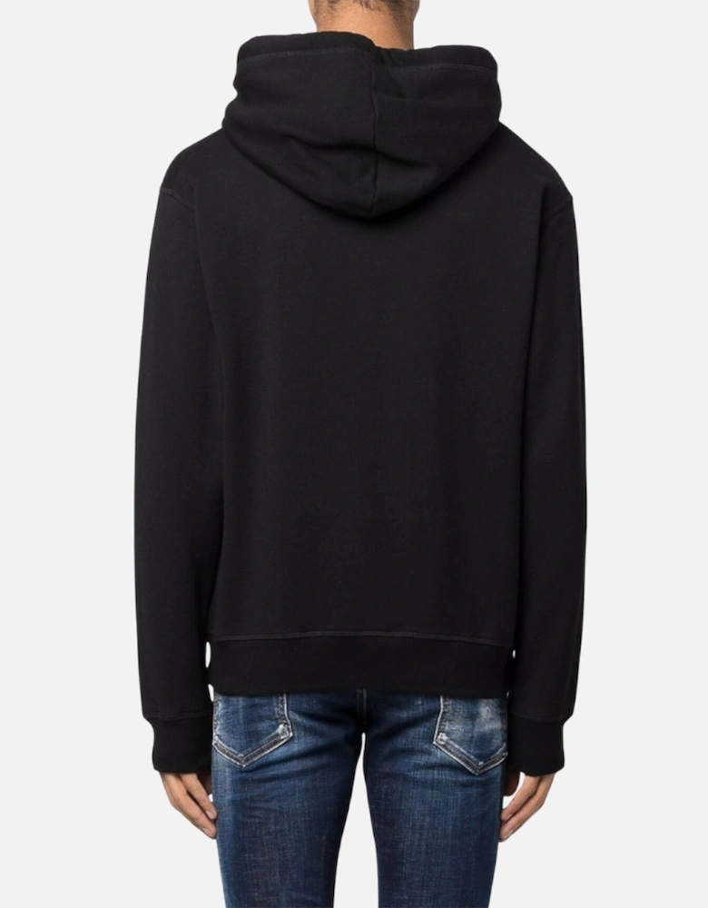 Black Hoodie Large White Icon Logo