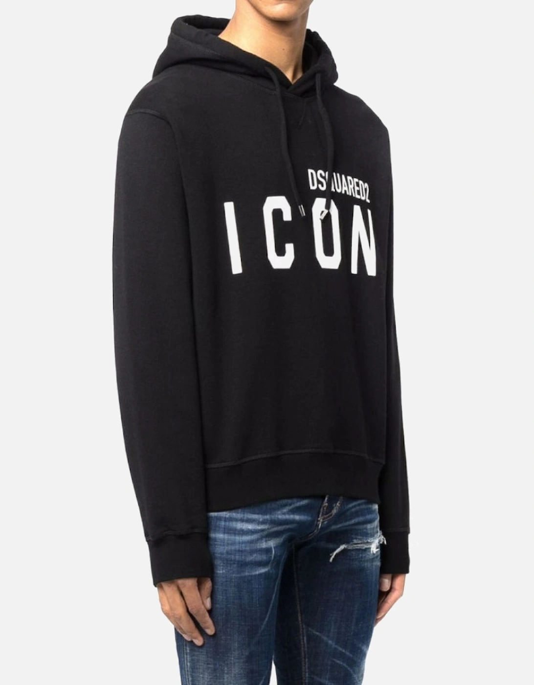 Black Hoodie Large White Icon Logo