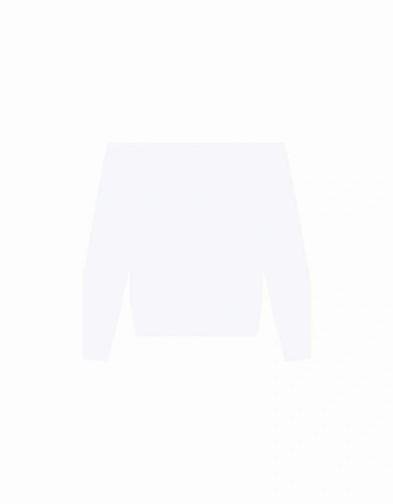 White Sweatshirt Large Icon Cool Black Logo