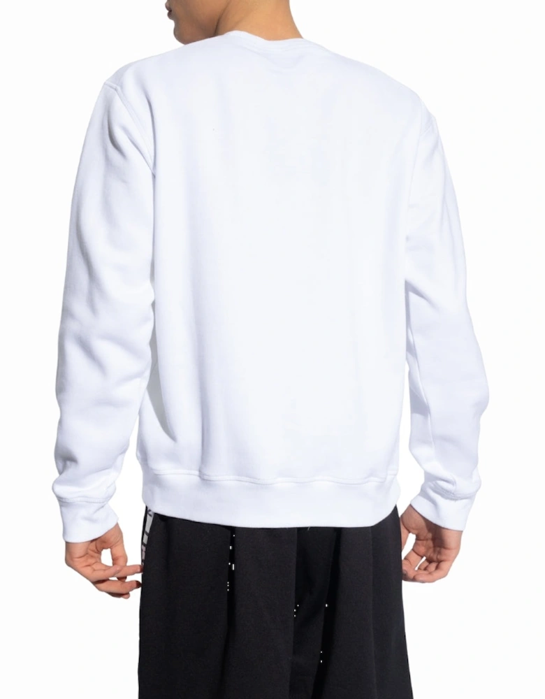 White Sweatshirt Large Icon Cool Black Logo
