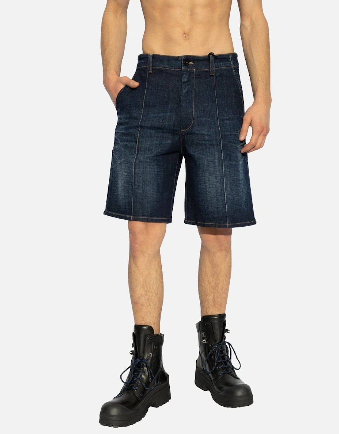 Dark Bermuda Shorts Denim Navy Blue