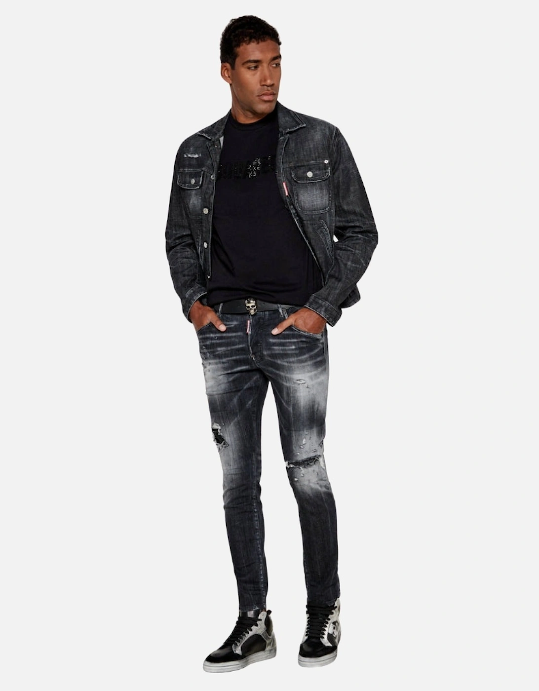 Black Jet Set Wash Skater Jeans