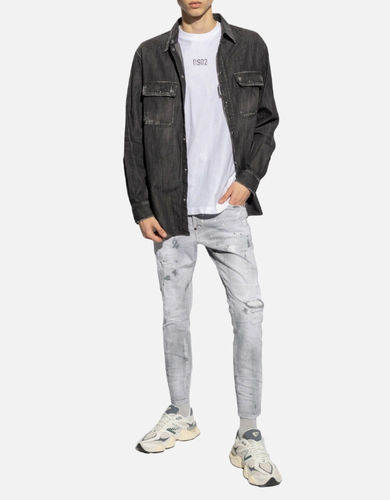 Grey Skater Jeans Paint design