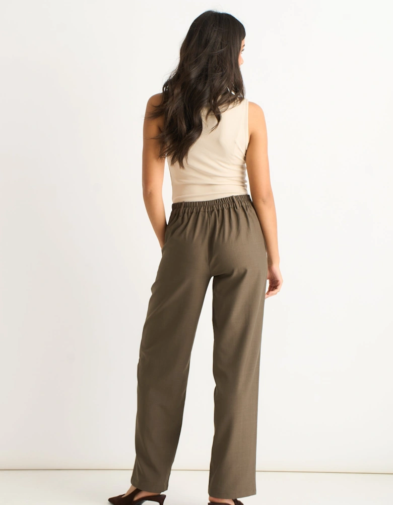 Olive Drawstring Elasticated back Tailoring Trousers