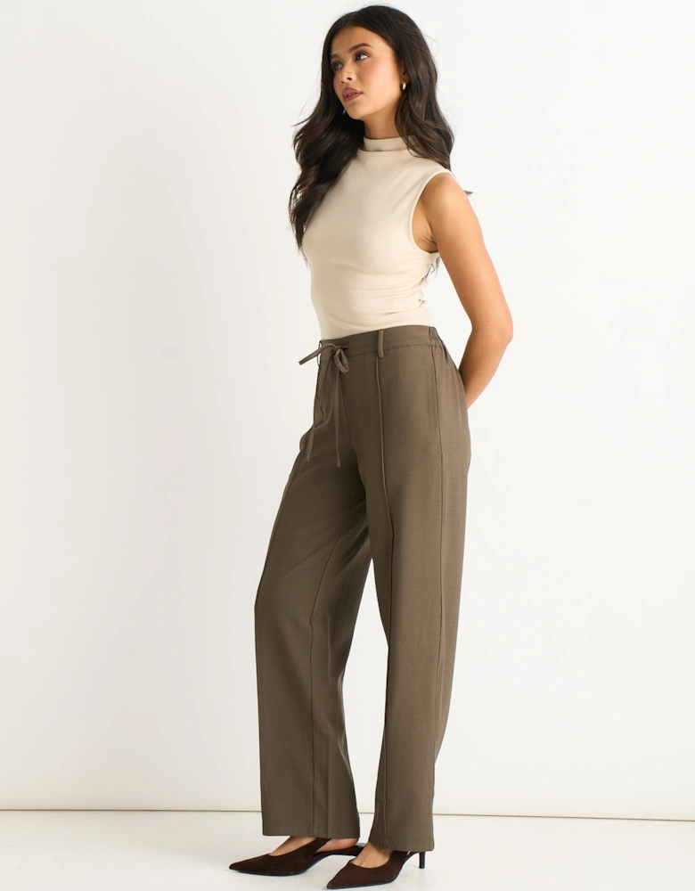 Olive Drawstring Elasticated back Tailoring Trousers