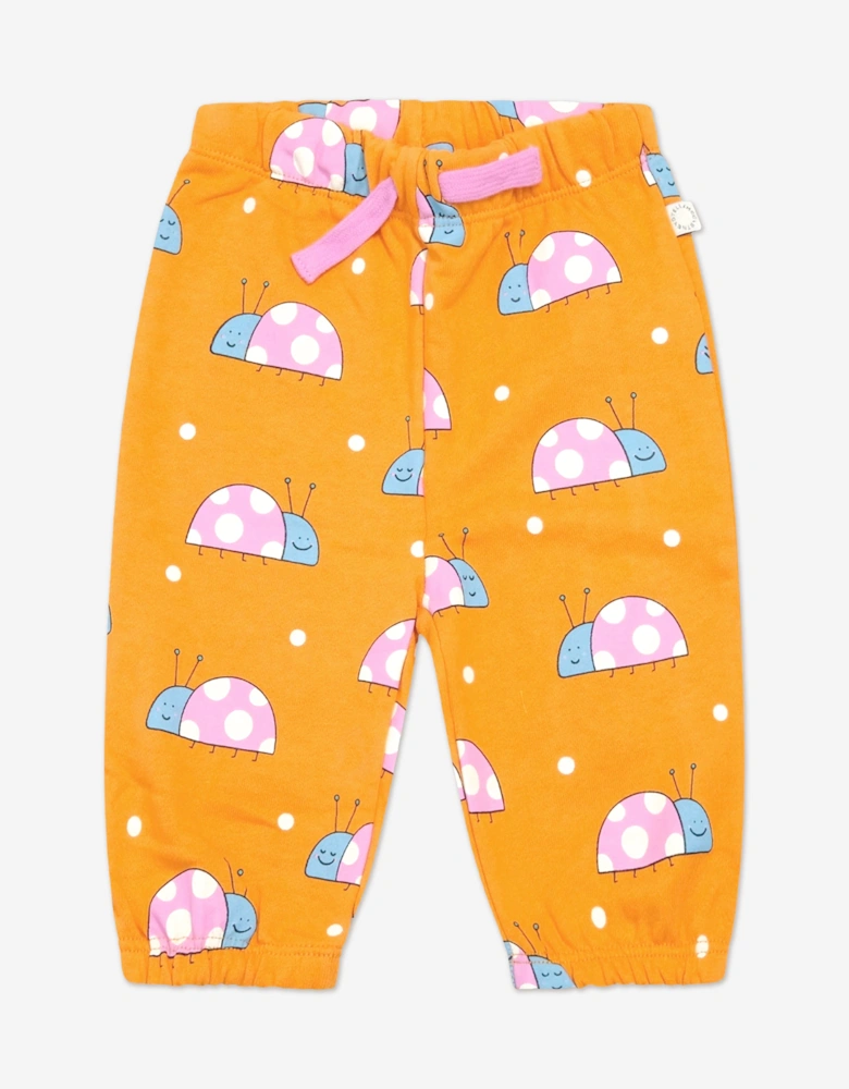 Baby Girls Ladybird Joggers in Orange