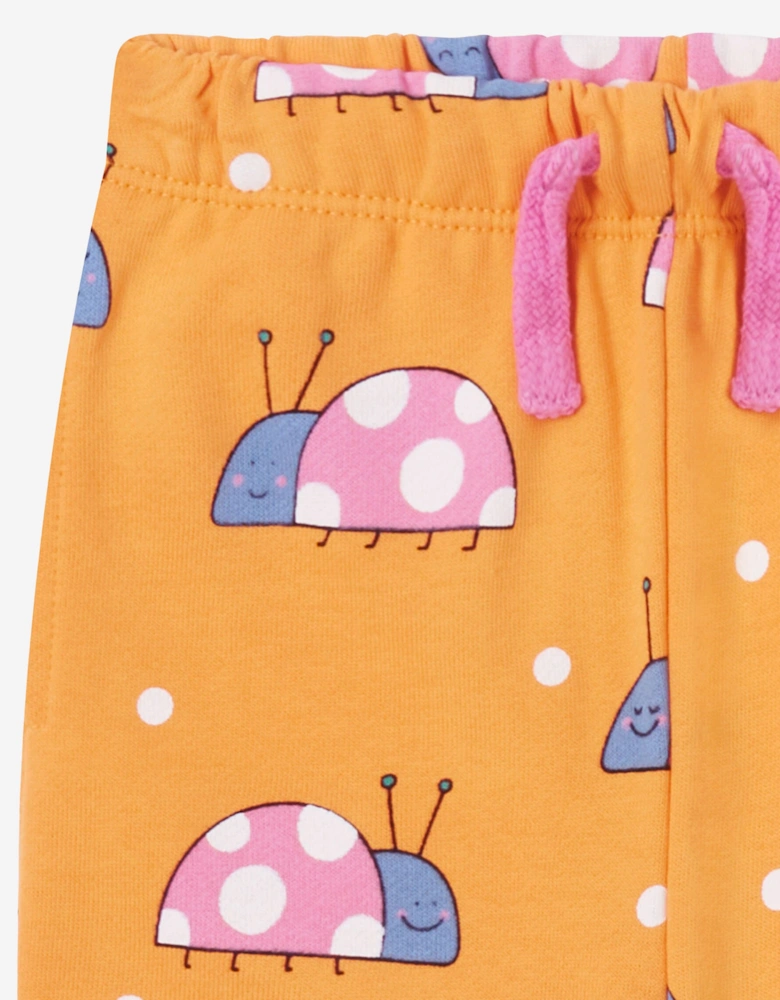 Baby Girls Ladybird Joggers in Orange