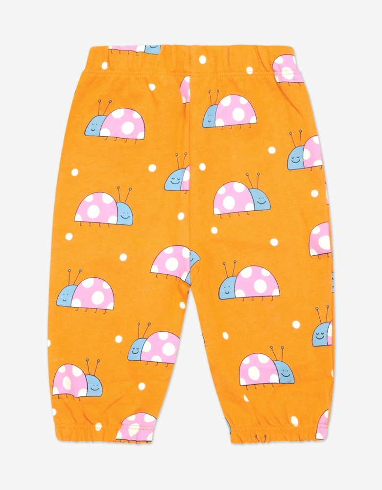 Baby Girls Ladybird Joggers in Orange