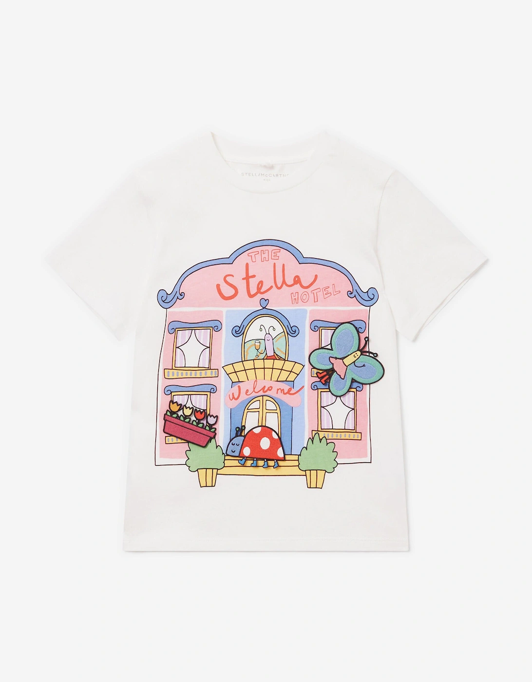 Girls Bug Hotel T-Shirt With Detachable Appliques in Ivory