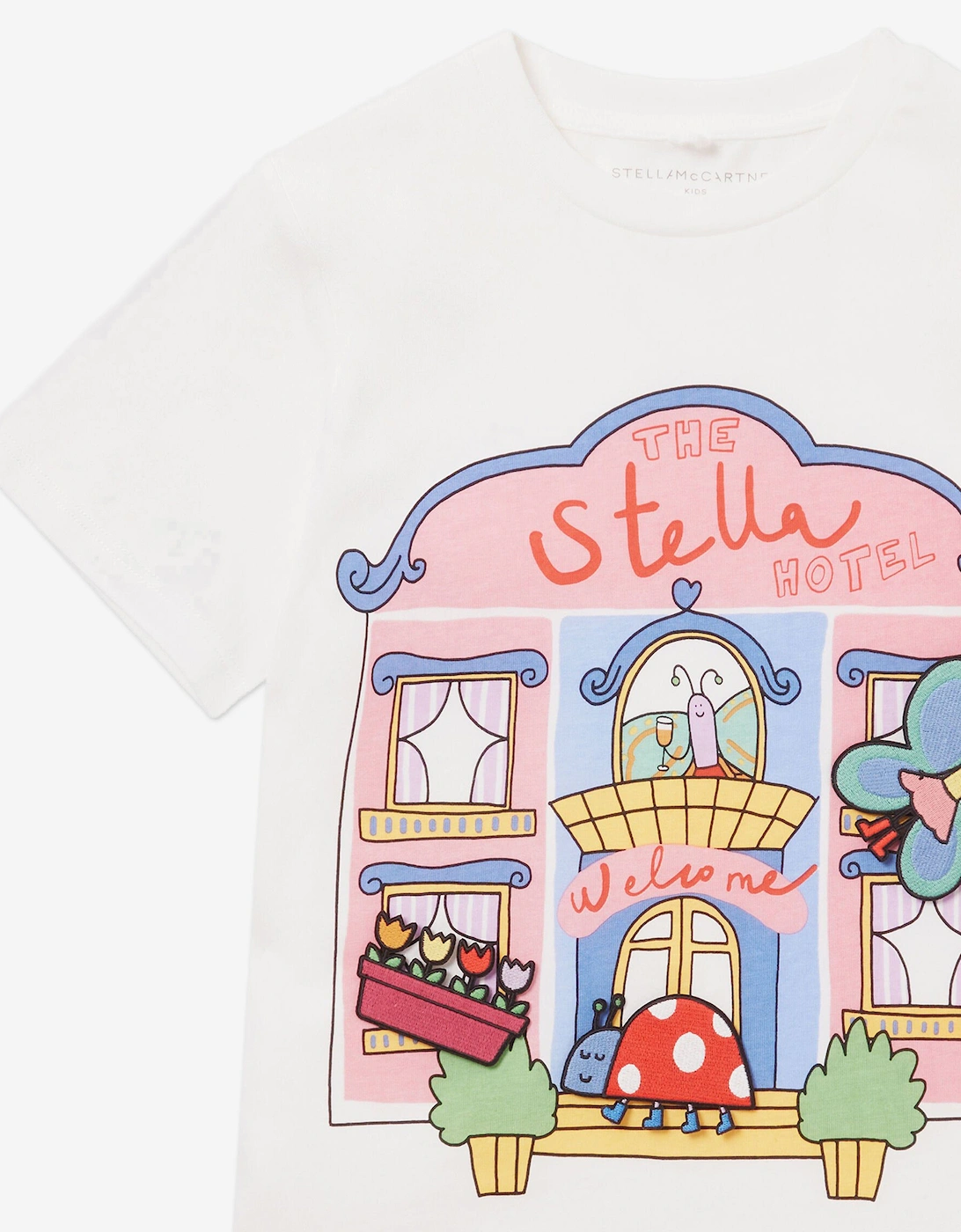 Girls Bug Hotel T-Shirt With Detachable Appliques in Ivory