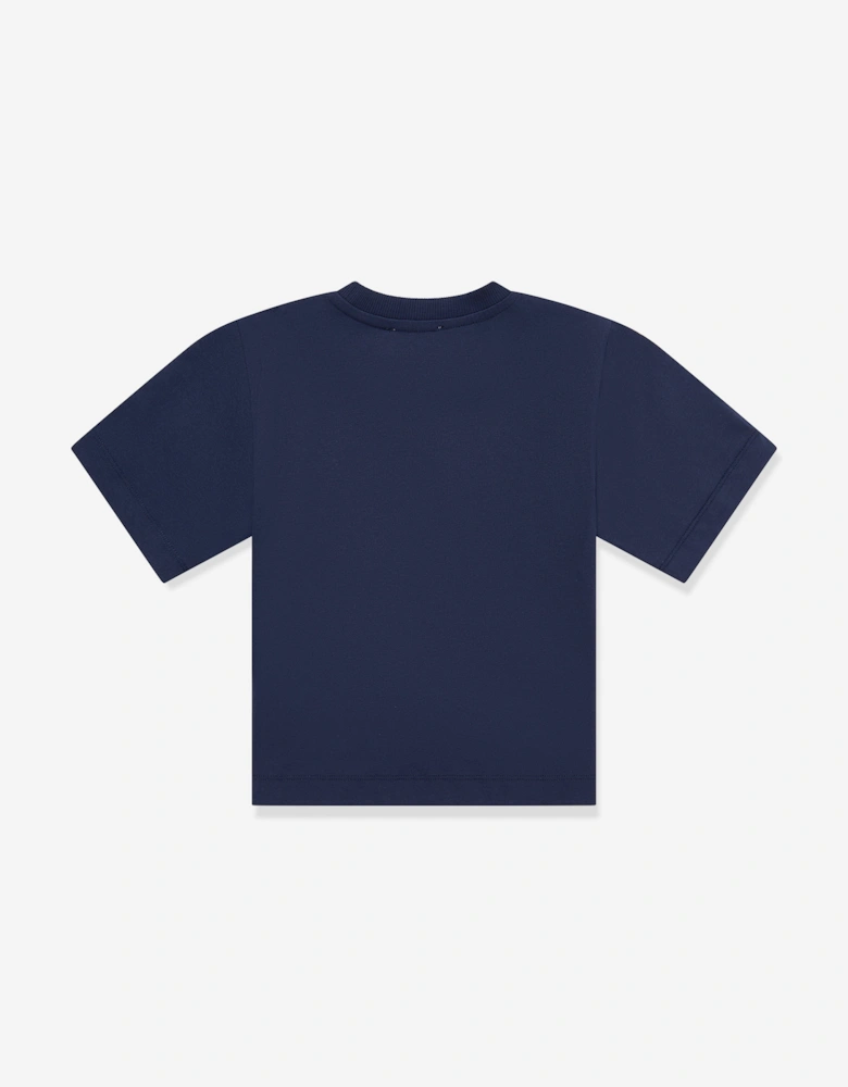 Kids Teddy Bear Logo T-Shirt in Navy