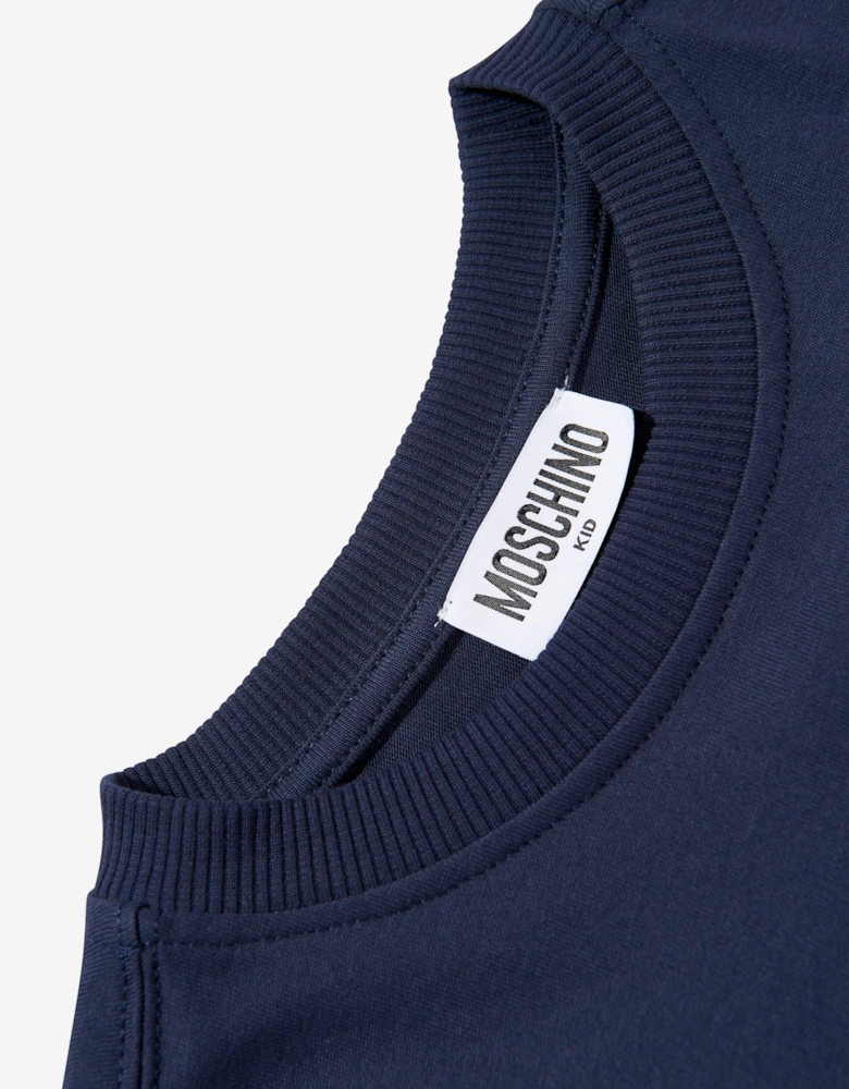 Kids Teddy Bear Logo T-Shirt in Navy