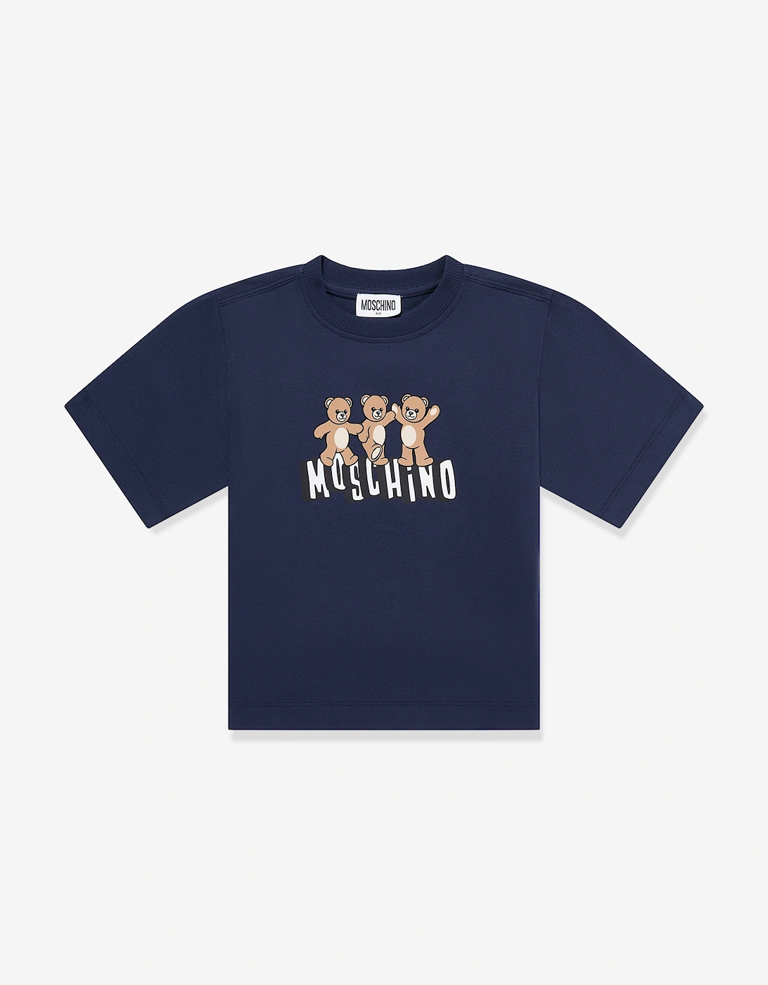 Kids Teddy Bear Logo T-Shirt in Navy, 5 of 4