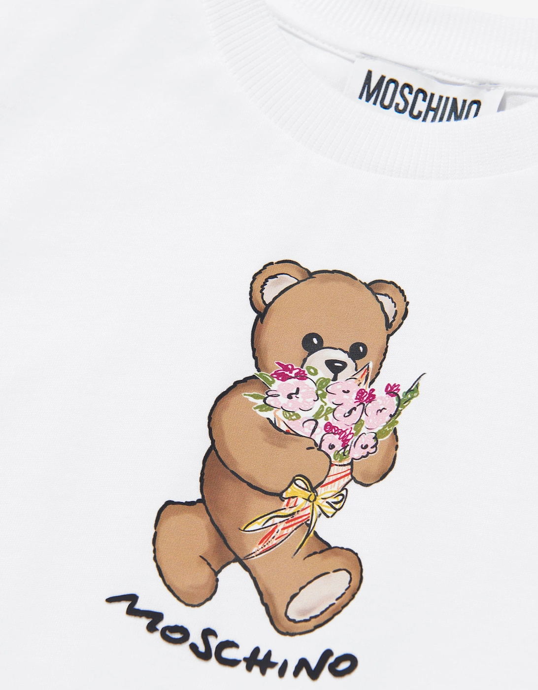 Girls Teddy Bear T-Shirt in White
