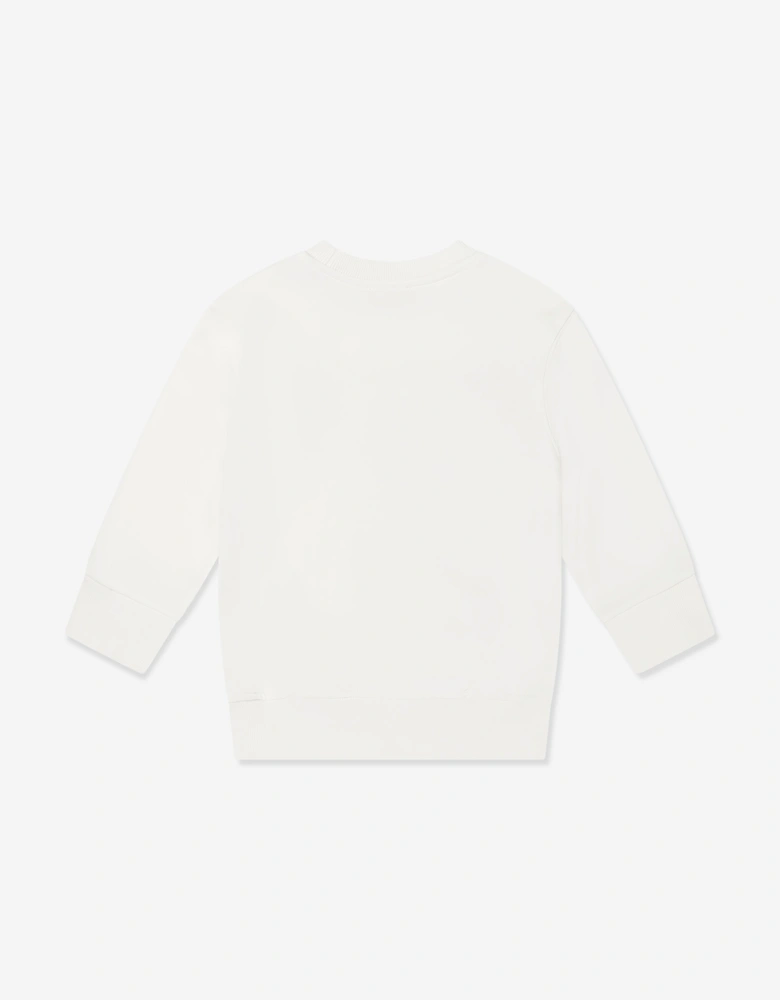 Boys Faded Logo Sweatshirt in Ivory