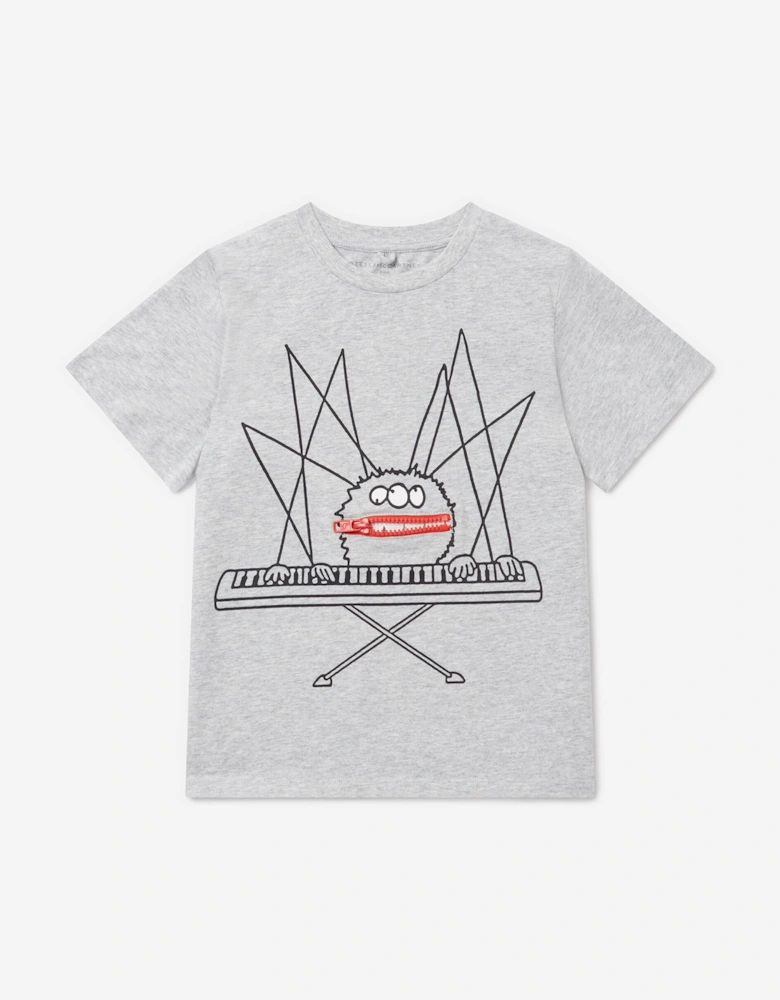 Boys Spider Print T-Shirt in Grey