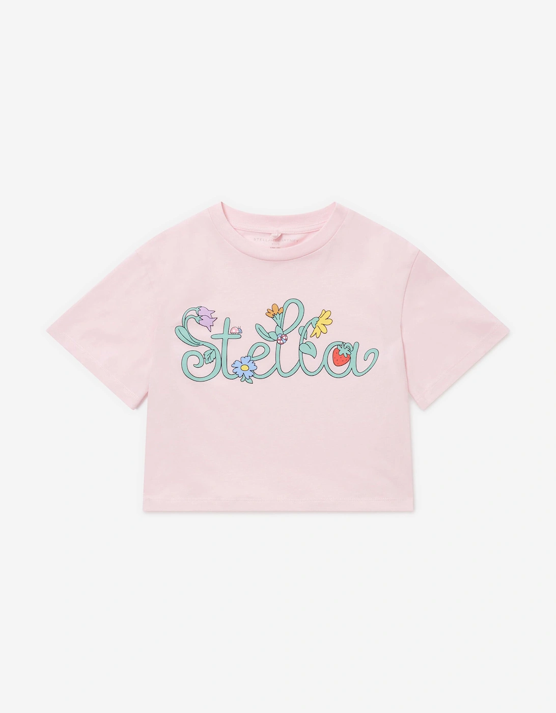 Stella Mccartney Girls Pink 'S Flower Logo T-Shirt In  12 Years Size 12 Yrs Kids