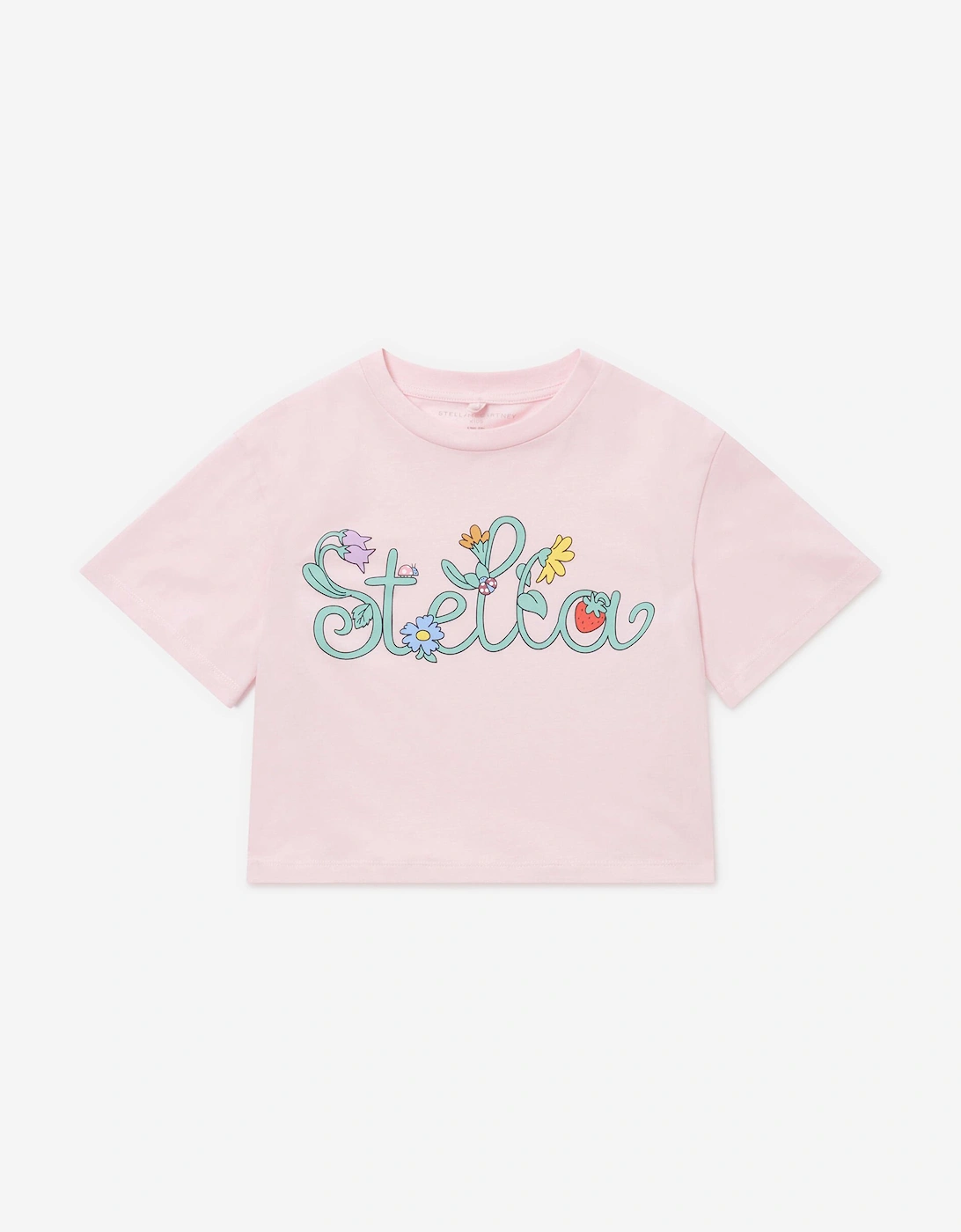 Girls Flower Logo T-Shirt in Pink, 5 of 4