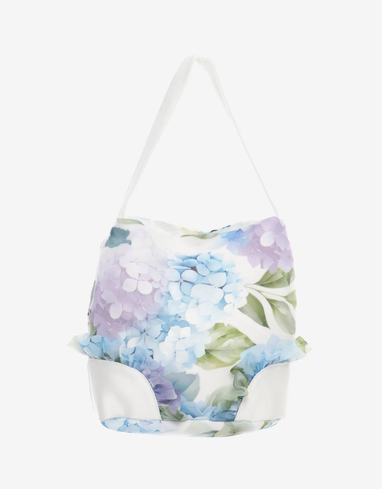 Girls Floral Occasion Dress with Bag in Blue