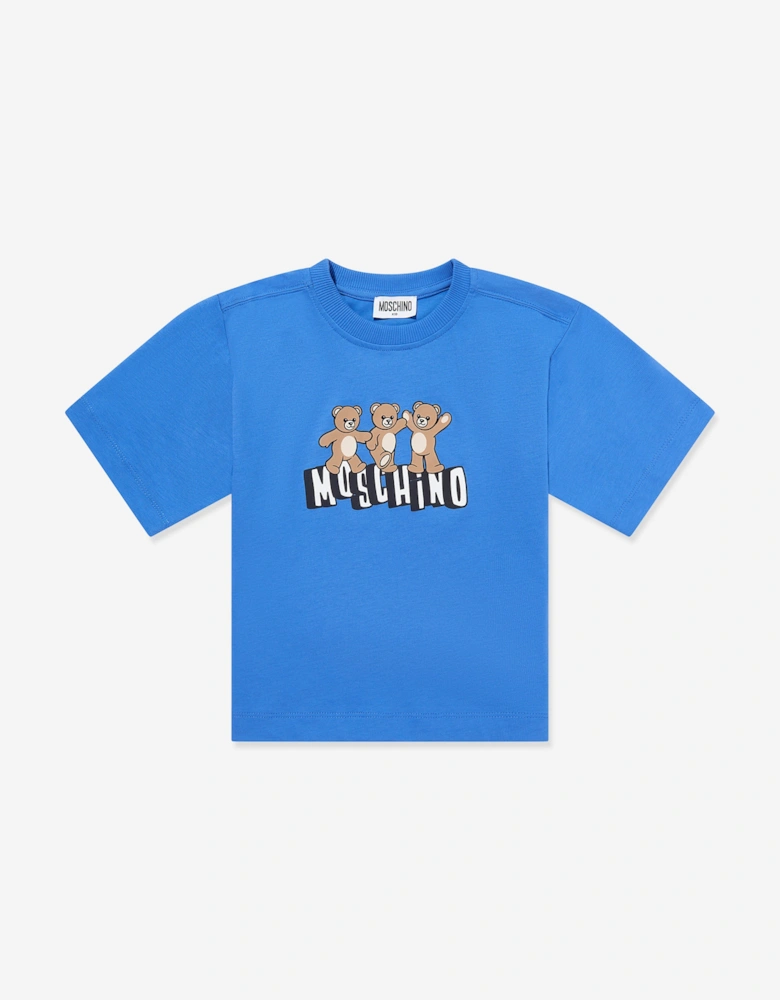 Kids Teddy Bear Logo T-Shirt in Blue