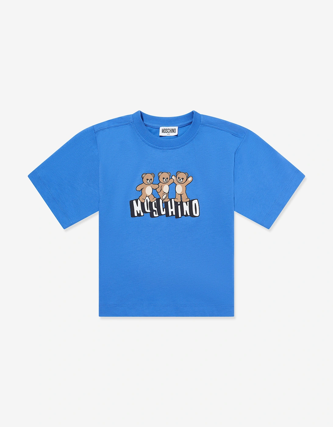 Kids Teddy Bear Logo T-Shirt in Blue, 5 of 4