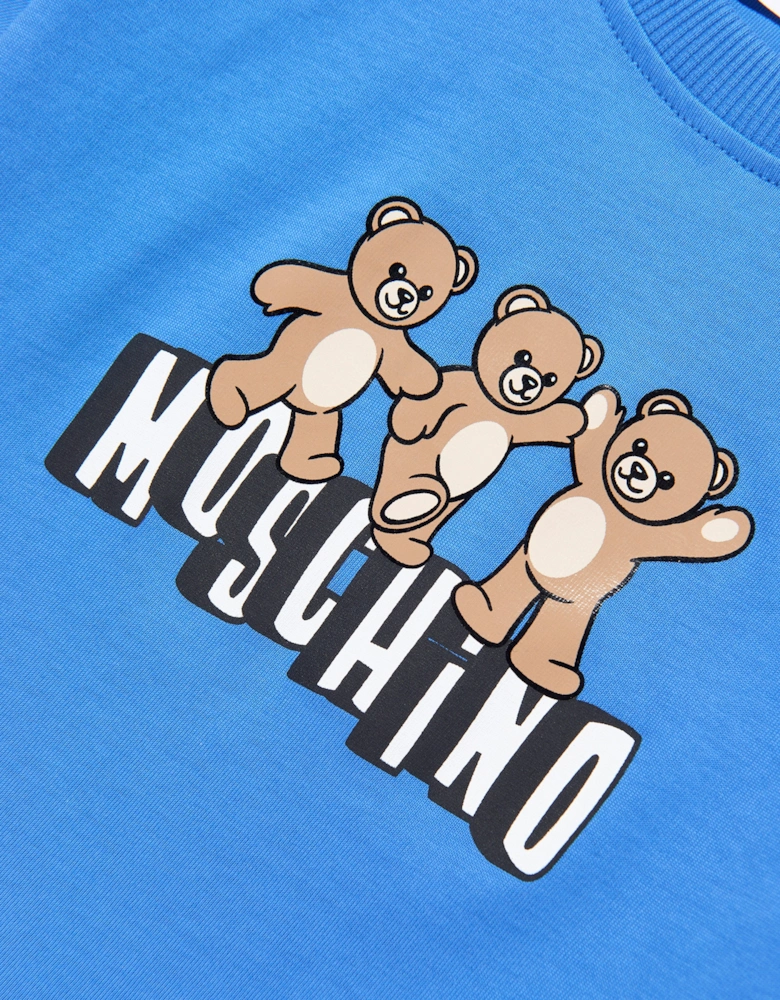 Kids Teddy Bear Logo T-Shirt in Blue