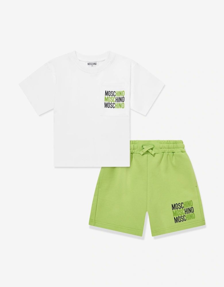Boys Logo Short Set in Green