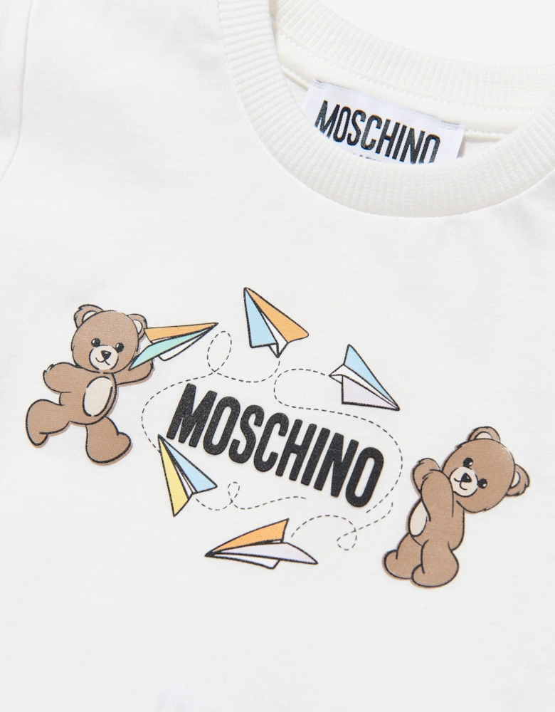 Baby Teddy Bear Logo T-Shirt in Ivory