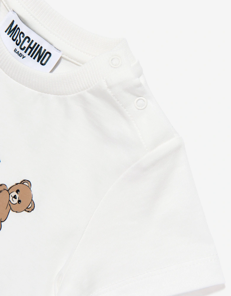 Baby Teddy Bear Logo T-Shirt in Ivory