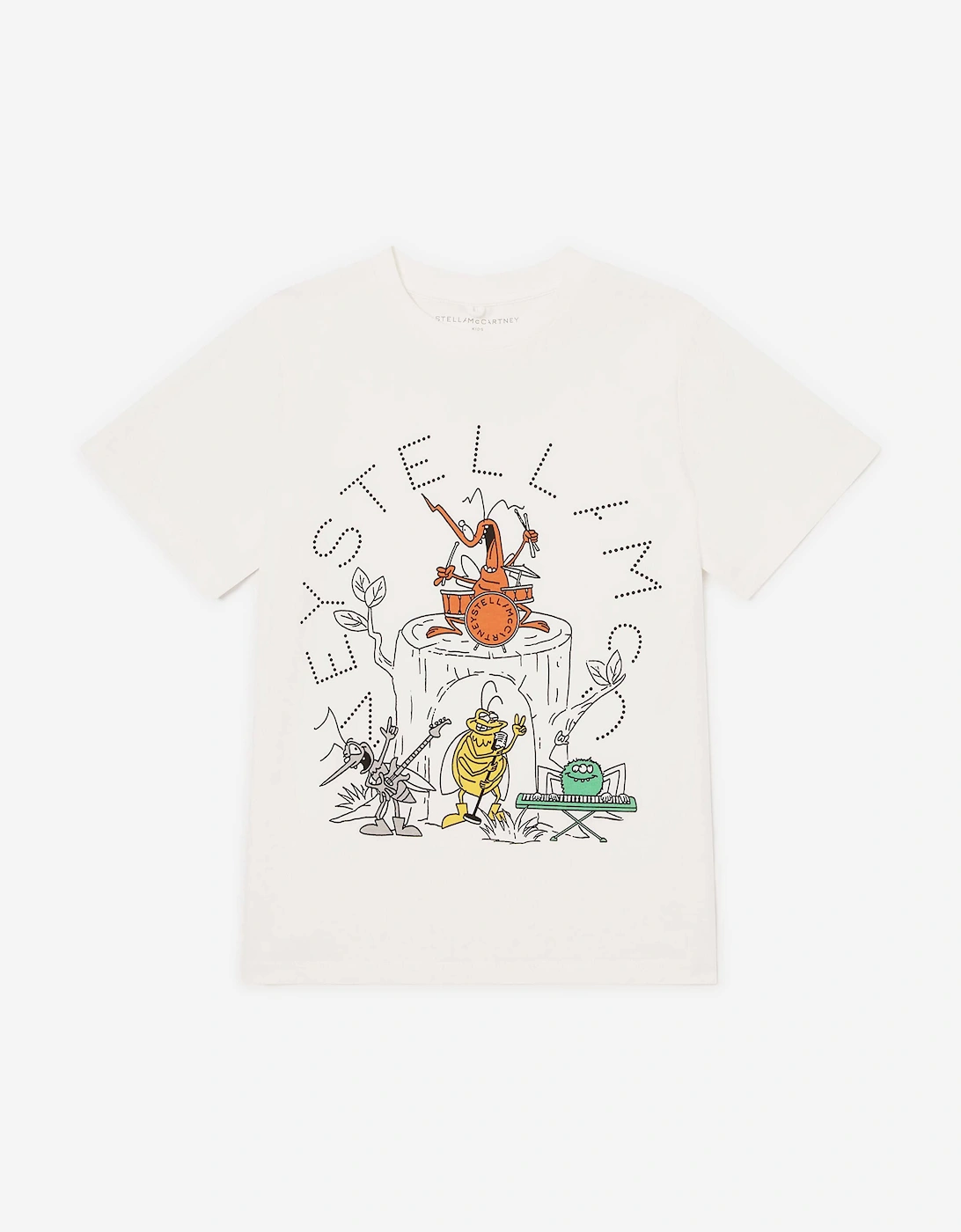 Stella Mccartney Boys Cream Bug Band T-Shirt In Ivory  4 Years Size 4 Yrs Kids