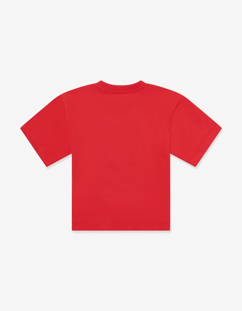 Kids Teddy Bear Logo T-Shirt in Red