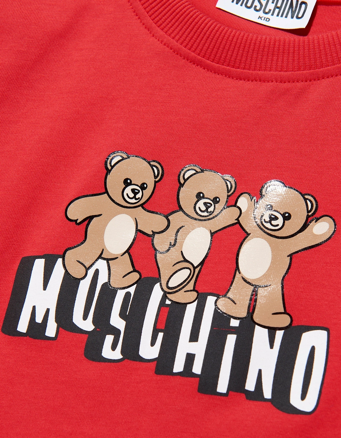 Kids Teddy Bear Logo T-Shirt in Red