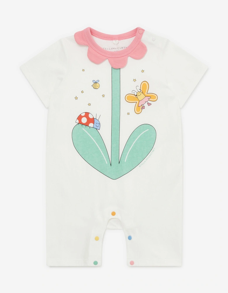 Baby Girls Flower Romper in Ivory