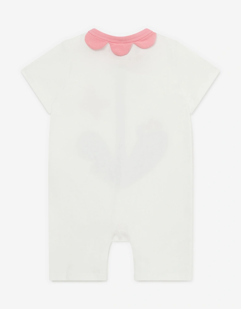 Baby Girls Flower Romper in Ivory