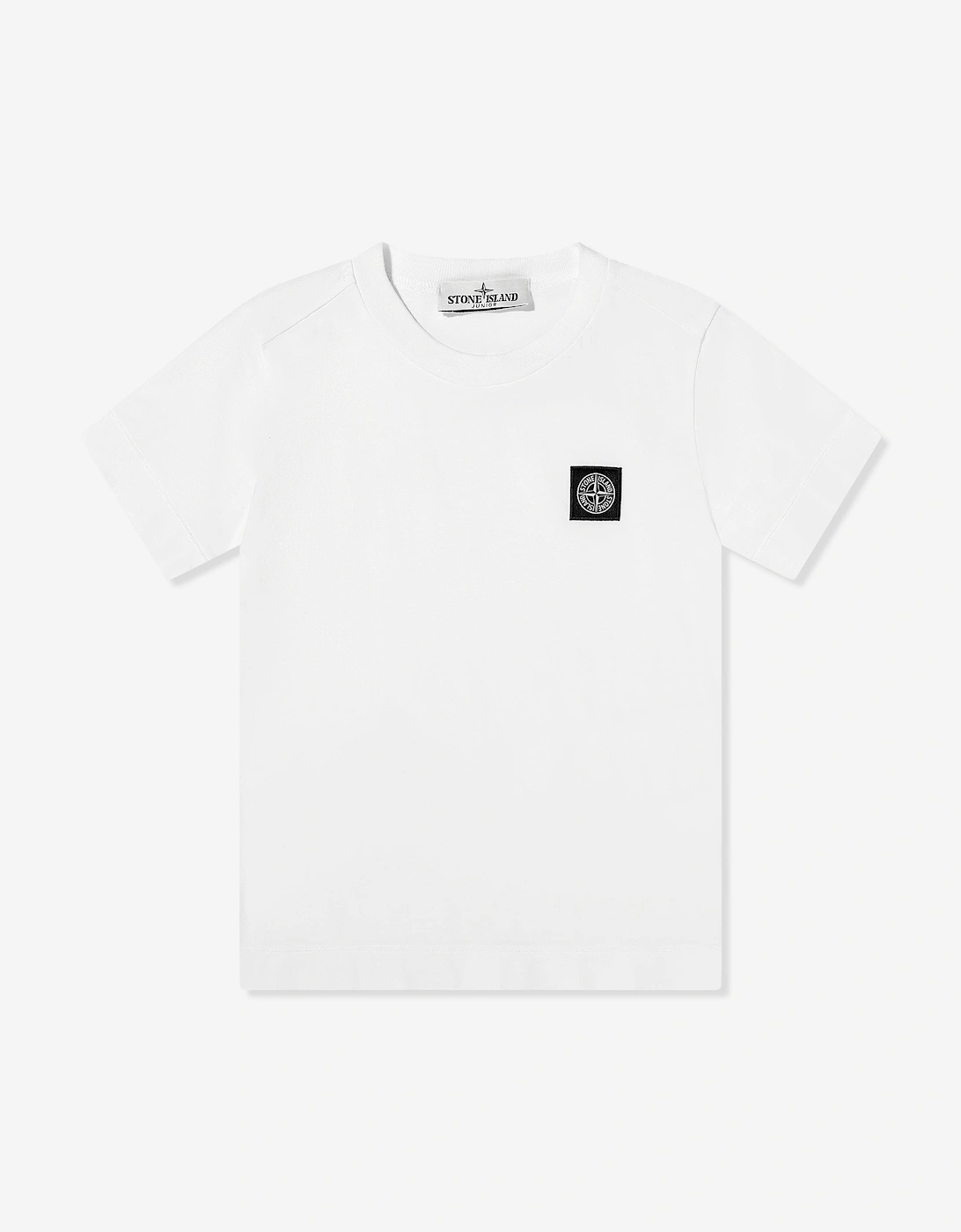 Boys Compass Logo Patch T-Shirt in White, 5 of 4