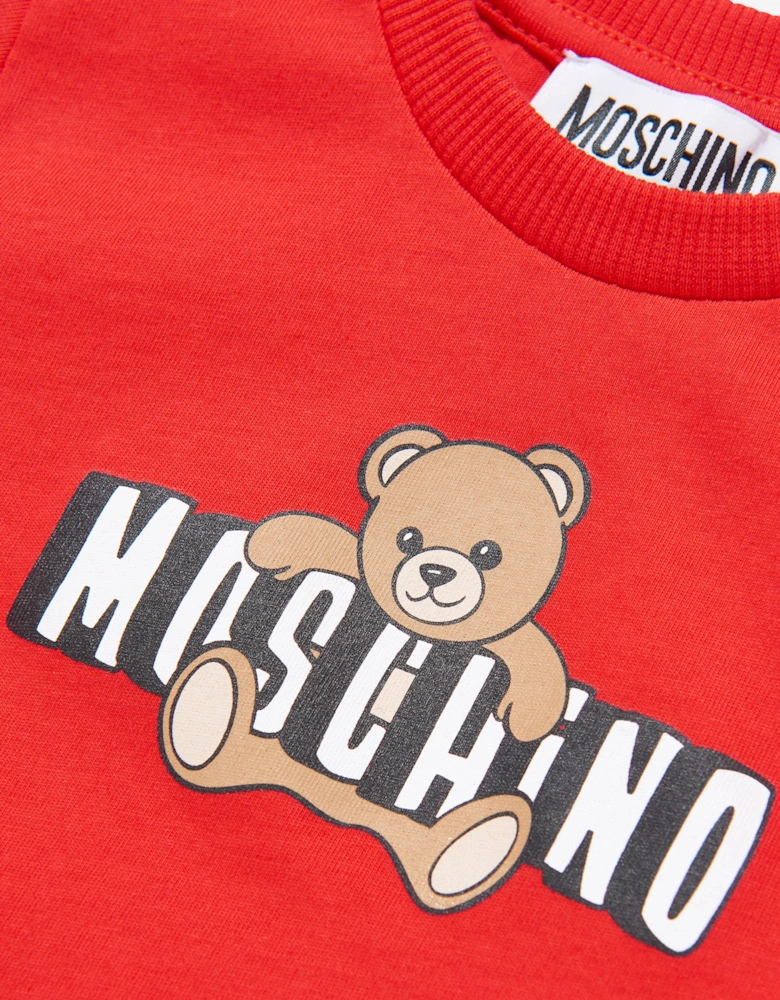Baby Teddy Bear Logo T-Shirt in Red