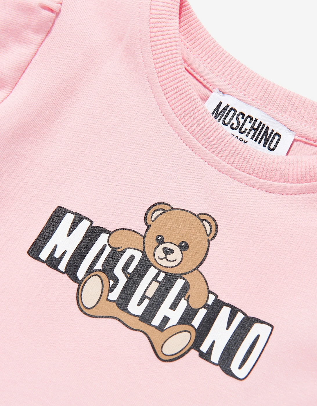Baby Girls Teddy Bear Logo Dress in Pink