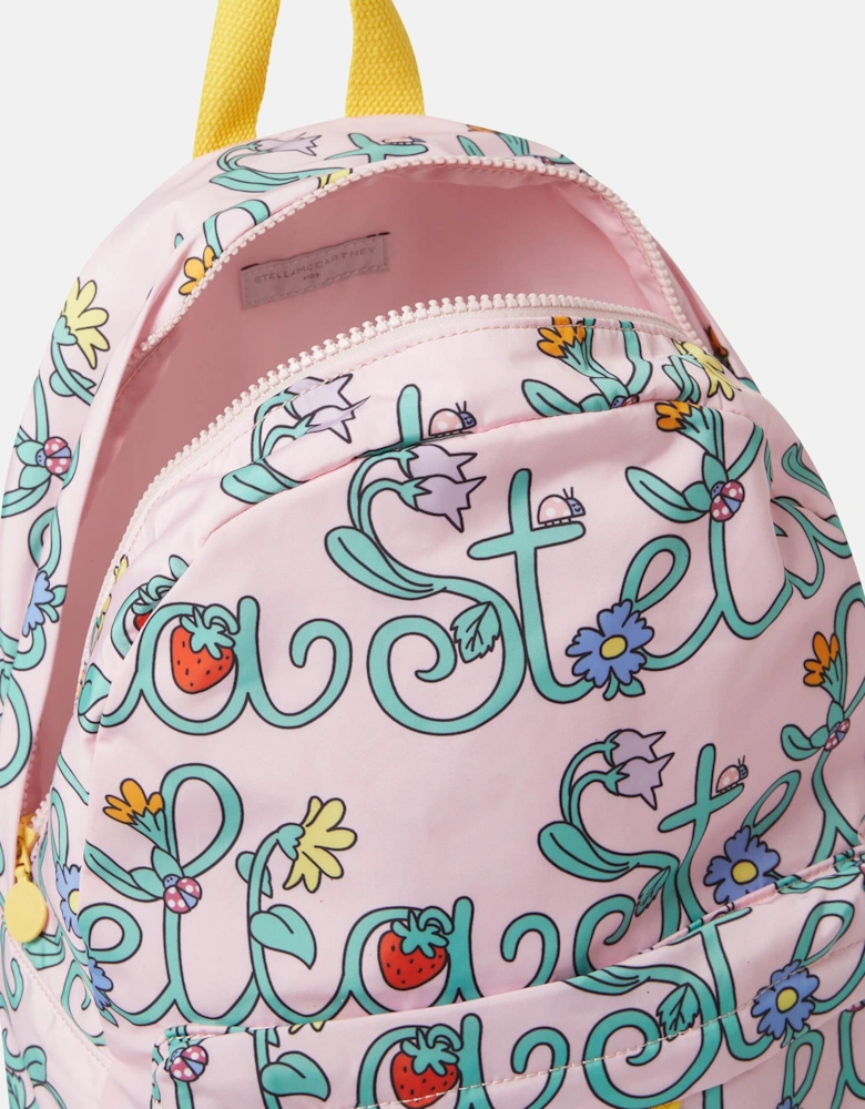 Girls Flower Logo Backpack in Pink (40cm)