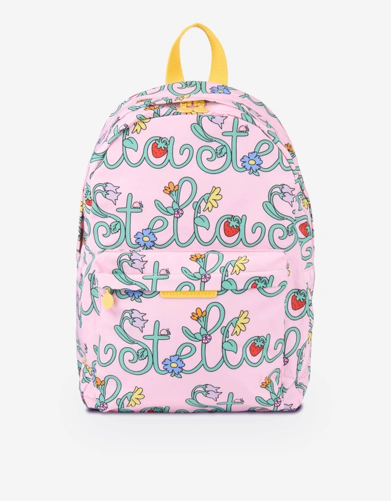 Girls Flower Logo Backpack in Pink (40cm)