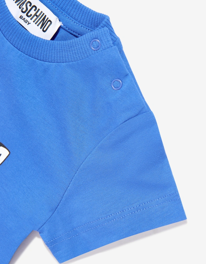 Baby Boys Teddy Bear Logo T-Shirt in Blue