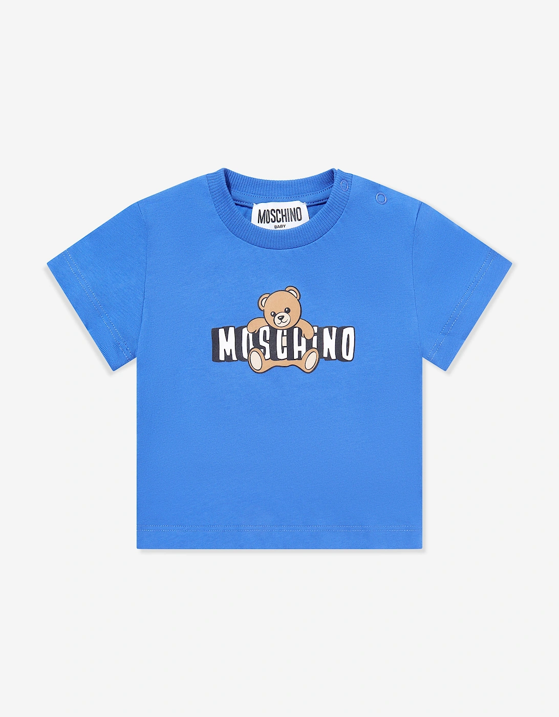 Baby Boys Teddy Bear Logo T-Shirt in Blue, 5 of 4