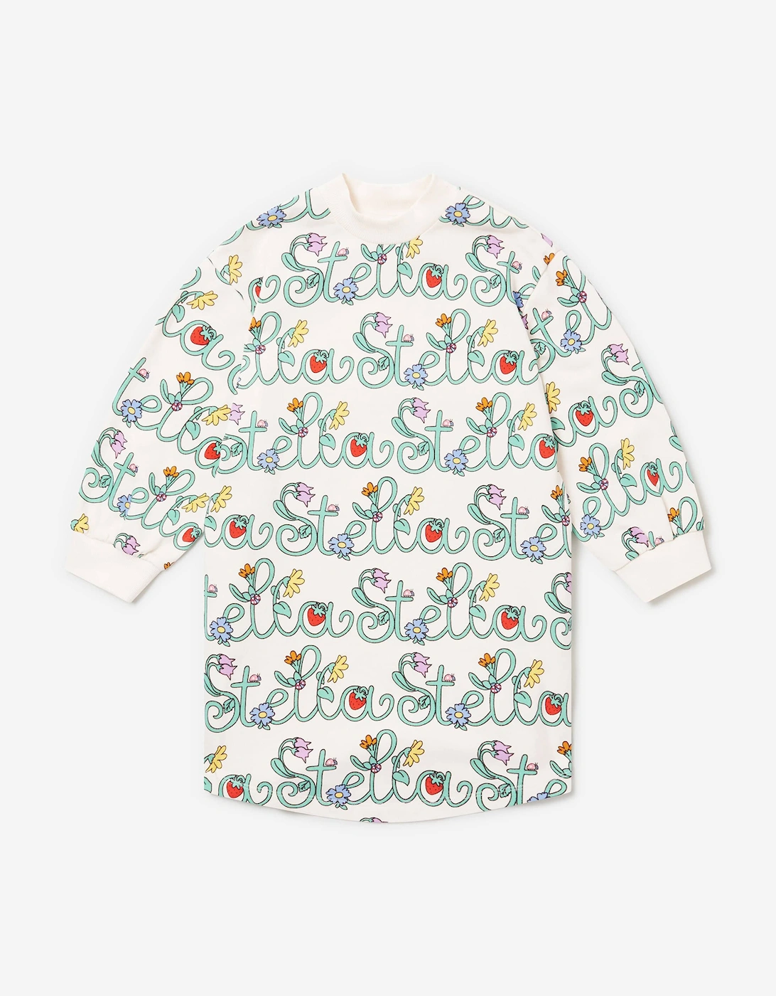 Stella Mccartney Girls Cream Flower Logo Sweater Dress In Ivory  4 Years Size 4 Yrs Kids