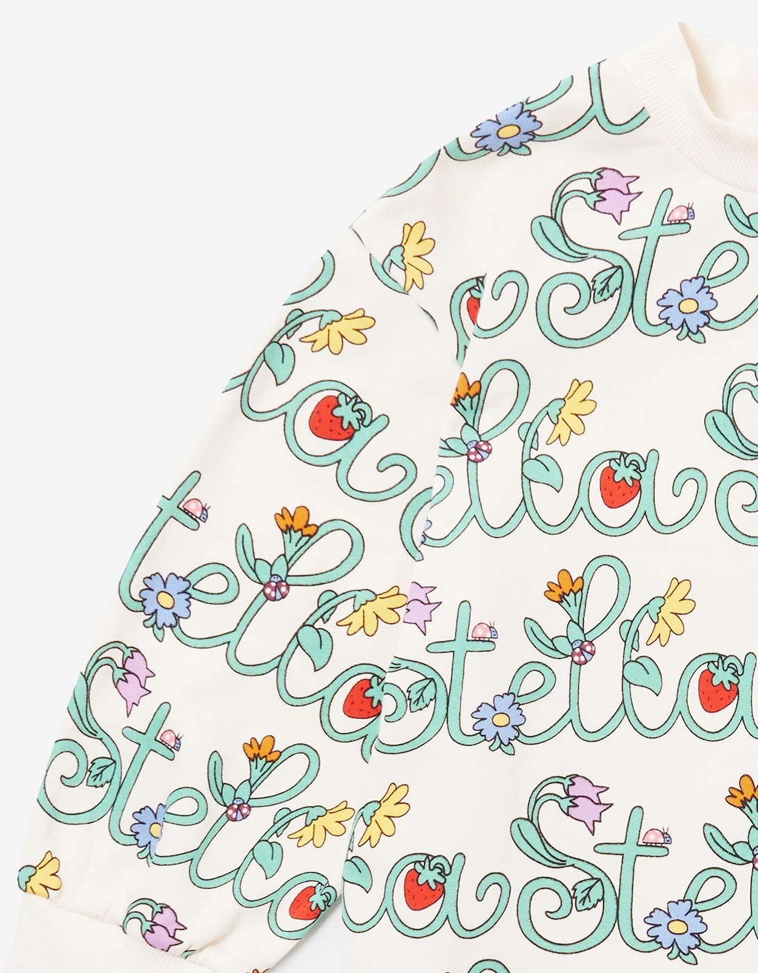 Girls Flower Logo Sweater Dress in Ivory