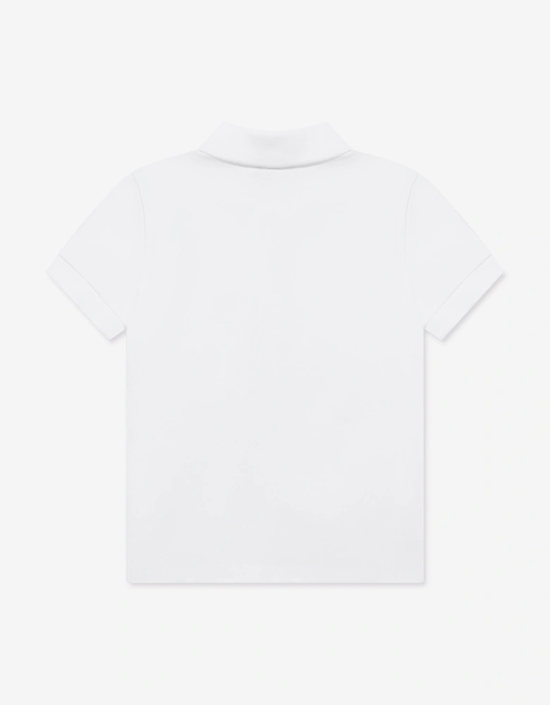 Boys Teddy Bear Logo Polo Shirt in White